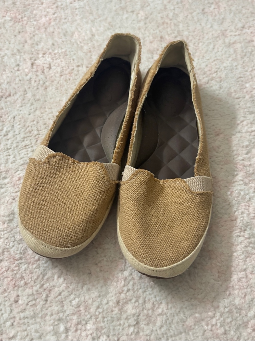 Reef Women's Tan Canvas Slip-On Loafers